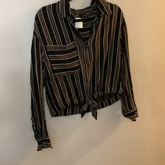 ZARA BLACK & BROWN BLOUSE - Picture 3 of 8